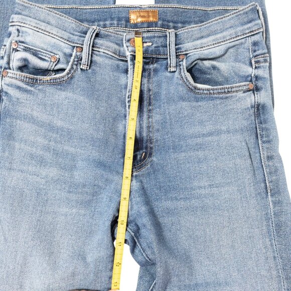Mother The Insider Flood Jeans Size 25 Playing Rough Wash Blue Denim Made In USA - Picture 12 of 12
